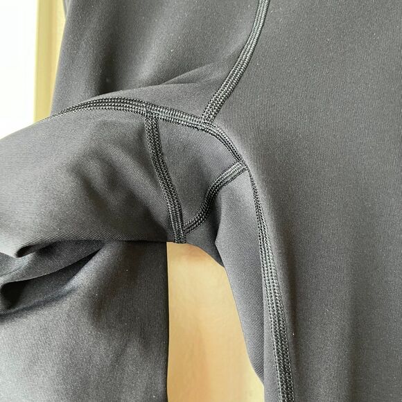 Lululemon Black High Waist Floral Velvet Mesh Detail Leggings Size 4 #391 - Picture 6 of 14